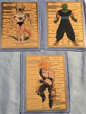 1999 Dragon Ball Z Gold Holo Trading Cards – Goku, Frieza, Piccolo (3)